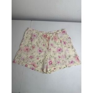 Ralph Lauren Women's  Floral Pattern Cotton Shorts Ivory Sz XL See Description